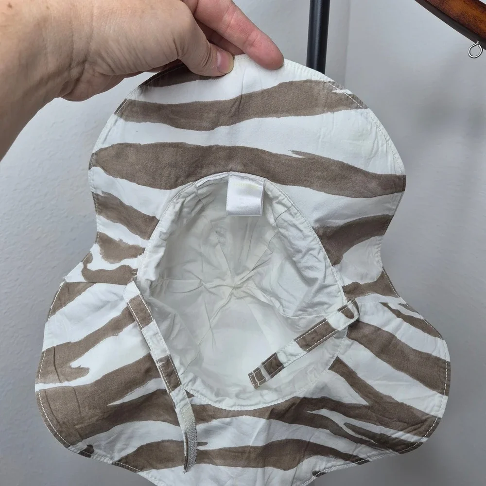 Gymboree Zebra Print Sun Hat with Ears Brown White Toddler Girls‎ 2T-3T Strap